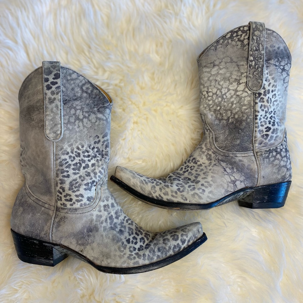Old Gringo Gray Leopardito Leather Western Boot